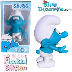 Blau/Weißer Schlumpf 20 cm – Soft Touch (Geflockt) – Vinyl Global Smurfday Figur – mit beweglichem Kopf und Armen