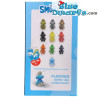 Schtroumpf bleu/blanc 20 cm – Soft Touch (floqué) – Figurine Global Smurfday en vinyle – avec tête et bras mobiles