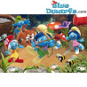 Smurf Puzzle with Smurfs Figurines - Azrael in Smurf House - Schmidt - 60 Pieces