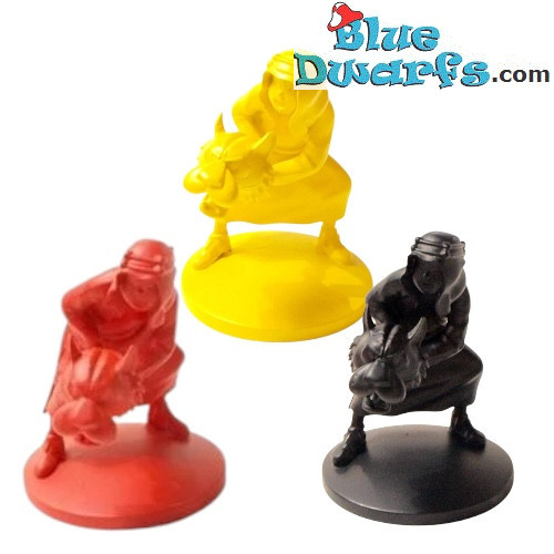 Rojo/Negro/Amarillo - 3x Set Abdallah con tigre - Estatua de Resina - Tintín - 12cm