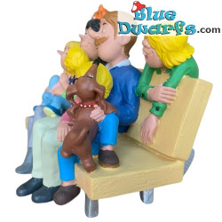 Famiglia sulla panchina - Jan, Jans e i Bambini Statuetta - Parastone - 18 cm