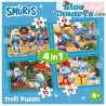 4 in 1 Puzzle dei Puffi - Villaggio dei Puffi - 35, 48, 54, 70 pezzi