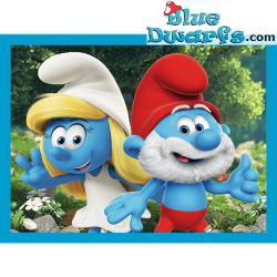 2 Smurfenpuzzels en Memoryspel - Smurfen hebben plezier - 30, 48, 24 stukjes