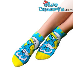 La Schtroumpfetteavec un cœur - Bleu clair - 1 paire de chaussettes femme Schtroumpfs - Taille unique