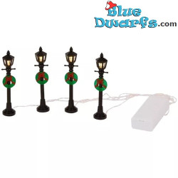 4x Kerst LED-vintage verlichting -  Smurfen Decoratieproduct - - Smurf Niet Inbegrepen - Magic Village - 10 cm