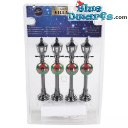 4x Kerst LED-vintage verlichting -  Smurfen Decoratieproduct - - Smurf Niet Inbegrepen - Magic Village - 10 cm