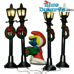 4x Kerst LED-vintage verlichting -  Smurfen Decoratieproduct - - Smurf Niet Inbegrepen - Magic Village - 10 cm
