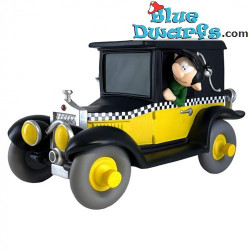 Gaston Lagaffe nella sua Taxi Fiat 509 - Figura salvadanaio - Plastoy - 15 cm