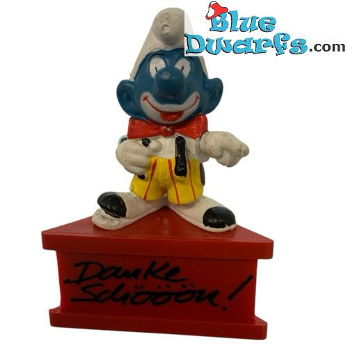 20090: Pierrot Schtroumpf - nez bleu - Danke Schööön - (socle) - Schleich - 5,5cm