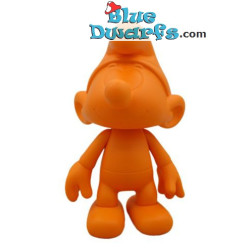 Schtroumpf orange 20 cm – Figurine Global Smurfday en vinyle – avec tête et bras mobiles