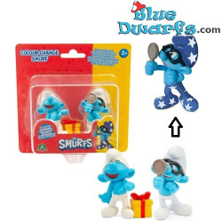 Puffo Burlone con Quattrocchi figurina - Quattrocchi cambia colore al freddo - Giochi Preziosi - 5 cm