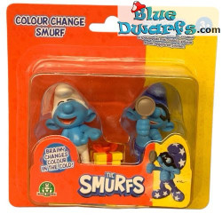 Jokey mit Schlaubi Schlumpf-Figuren – Schlaubi ändert seine Farbe bei Kälte – Giochi Preziosi – 5 cm