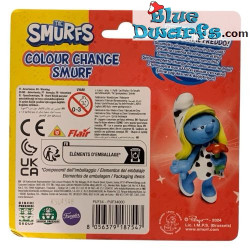 Smurfin en IJdele Smurf - figuren - Smurfin verandert van kleur in de kou - Giochi Preziosi - 5 cm