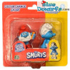 Papa and Grouchy Smurfs Figurines - Grouchy changes colour in the cold - Giochi Preziosi - 5cm