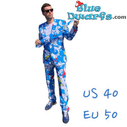 Smurf Suit with tie - Blue - Opposuits - Size 40/50