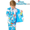 Smurfen jongenskostuum met stropdas - Blauw - Opposuits - Maat 6/116