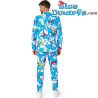 Schlumpfanzug mit Krawatte - Blau - Opposuits - Größe 46/56
