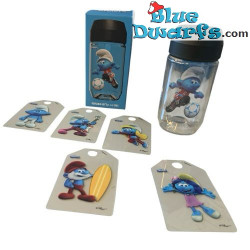 Premium-Schlumpfflasche – Die Schlümpfe – 6 Anhänger – Aquafigure – 330 ML