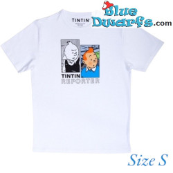 Wit T-shirt van Kuifje Reporter – 100% katoen – Tintinimaginatio – Maat S