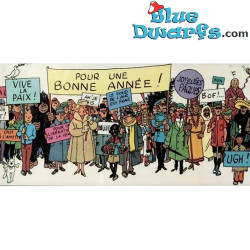 Affiche de Tintin Carte de voeux 1972 – Affiche frise recto-verso Tintin – Tintinimaginatio – 180 x 29 cm