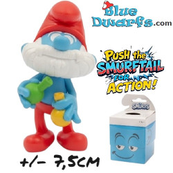 Papá Pitufo con vasos de laboratorio - Figuras Graciosas de los Pitufos - Giochi Preziosi - 2024 - 7,5 cm
