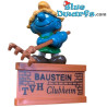 20138: Haymaker Smurf - Baustein TVH Clubheim - (Pedestal) - Promotional Smurf - Schleich - 5,5cm