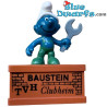 20012: Bricoleur Schtroumpf - Baustein TVH Clubheim - (Pedestal) - Schtroumpf Publicitaire - Schleich - 5,5cm