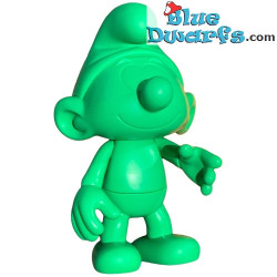 Schtroumpf vert clair 20 cm – Figurine Global Smurfday en vinyle – avec tête et bras mobiles