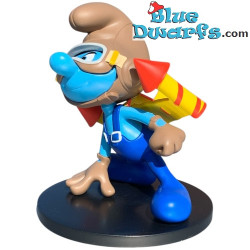 The jetpack smurf - Blue Resin 2024 - Set 3 - Resin smurf statue - 11 cm