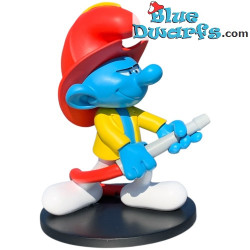 Brandweerman Smurf - Blue Resin 2024 -kunsthars figuur - Serie 3 -  smurfen beeldje - 11 cm