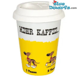 Lucky Luke To Go Yellow Mug – Rantanplan the Dog – More Coffee, More Energy – Porcelain – 0.38L