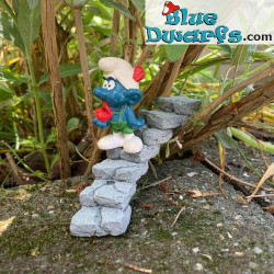 Escalera de Piedra en Miniatura - Decoración para Pitufos - Pitufo No Incluido - 10,5 x 2,5 cm