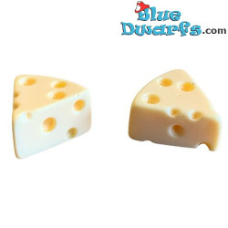 2x Miniatuur Kaas van Hars - Decoratieproduct voor Smurfen - Smurf Niet Inbegrepen - 2 x 2 cm