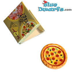 Pizza Miniatures avec leur Boîte - Produit de Décoration pour Schtroumpfs - Schtroumpf Non Inclus - 33 mm