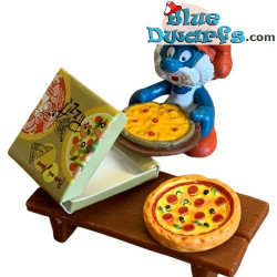 Pizza in Miniatura con Scatola - Prodotto Decorativo per Puffi - Puffo Non Incluso - 33 mm