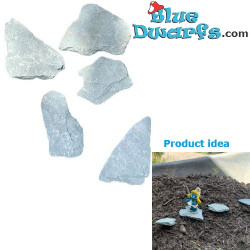 5x Natuurlijke Rotsfragmenten - Decoratieproduct voor Smurfen - Smurf Niet Inbegrepen - 1 / 7 cm