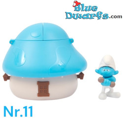 Hellblau Pilzhaus der Schlümpfe mit Hefty Schlumpf – Giochi Preziosi – 7,5 cm