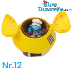 Gelbes Schlumpf-Pilzhaus mit Koch-Schlumpf Figur – Giochi Preziosi – 7,5 cm
