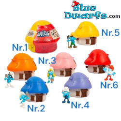 6x Smurfs Houses with Surprise - Complete Set - Giochi Preziosi - 2024