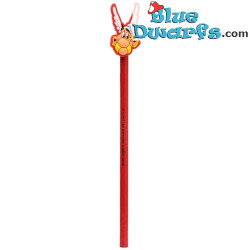 Lápices de Astérix, Obélix e Ideafix con toppers de su cara - Merchandising de Astérix y Obélix - 20 cm