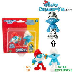 Figuras de Papá Pitufo y Pitufo Gruñón - La figura de Gruñón cambia de color con el frío - Giochi Preziosi - 5cm