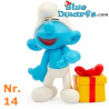 Lolsmurf met cadeautje naast zich - Smurfen figuurtje - Giochi Preziosi - 2024 - 5,5 cm