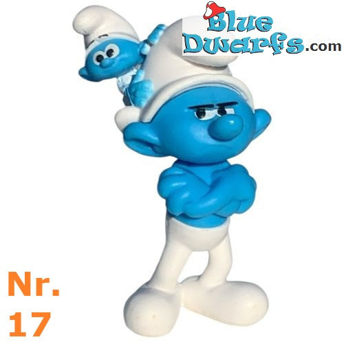 Grouchy Smurf with Baby Smurf on his head - set 2 - Giochi Preziosi - 2024 - 5,5cm