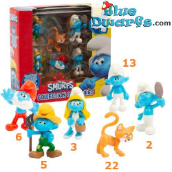 6 Schtroumpfs dans un coffret de présentation - Ensemble de jeu - Giochi Preziosi - 2024 - 5,5 cm