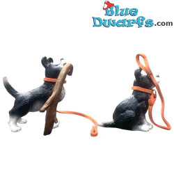 Mein Held! – Hunde mit einem Stock und einer Leine im Maul – Rufus Hundefigur – Parastone – 9 cm