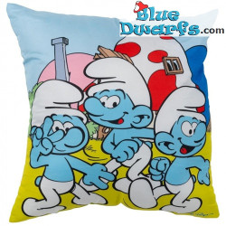 Cojín Decorativo de Los Pitufos - Vida en la Aldea - Almohada de los Pitufos - United Labels - 40 x 40 cm