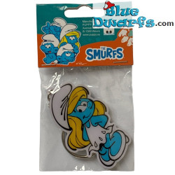 Smurfin met handen op de rug - Smurfen sleutelhanger metaal - 6cm