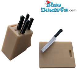 Juego de Cuchillos en Miniatura - Decoración para Pitufos - Pitufo No Incluido - 2,7 x 2 cm