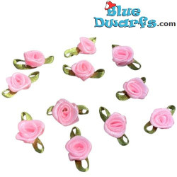 10 x Mini Fleurs Roses - Produit Décoratif Schtroumpfs - Schtroumpf Non Inclus