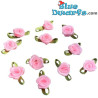 10 x Mini Roze Bloemen - Smurfen Decoratieproduct - Smurf Niet Inbegrepen